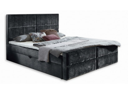 Schéck gro Schlofzëmmer Holzmöbel Design elegant Polsterung Stoff nei