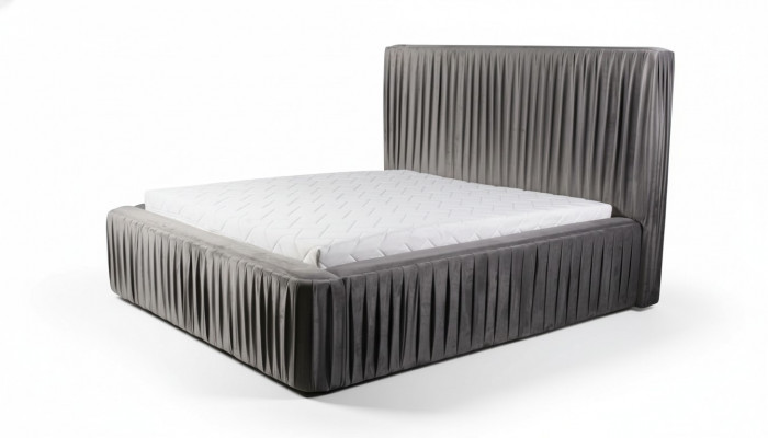 Gro Duebelschlofzëmmer Holzmöbel Design elegant Stoff klassesch Miwwelen nei-