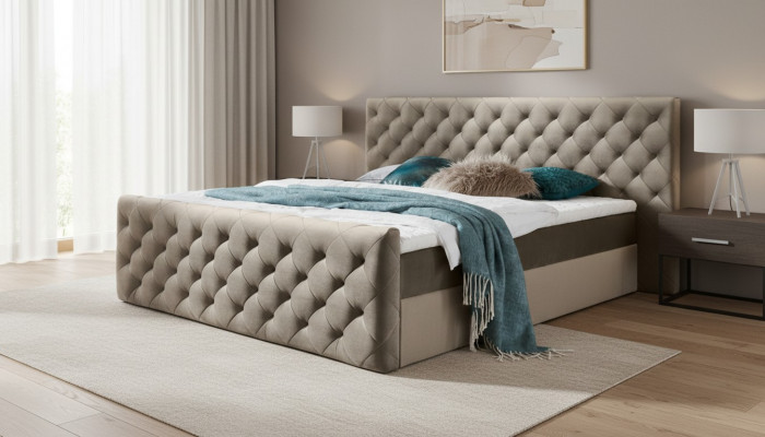 Chesterfield Sammetbetter Duebelbett 160x200 Design Better Hotel Eriichtung