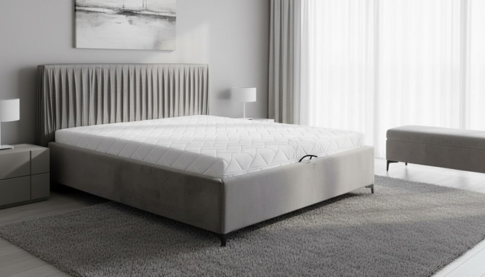 Bett mat Bettkëscht Schlofkummer Polster Betten Elegant Hotel Zëmmer Miwwel