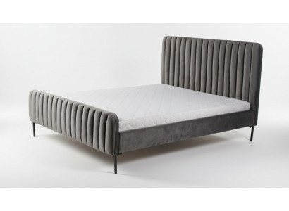 Grau duebelt Schlofzëmmer Holzmiwwelen Design elegant Stoff klassesch Miwwelen nei