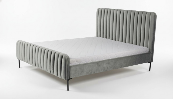 Grau duebel Schlofkummer Miwwelen Design elegant Stoff Hotel Ariichtung