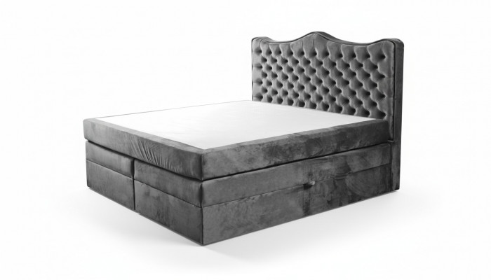 Bettframe gro Chesterfield Schlofzëmmer Design elegant Stoff klassesch Miwwelen
