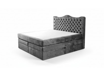 Bettframe gro Chesterfield Schlofzëmmer Design elegant Stoff klassesch Miwwelen