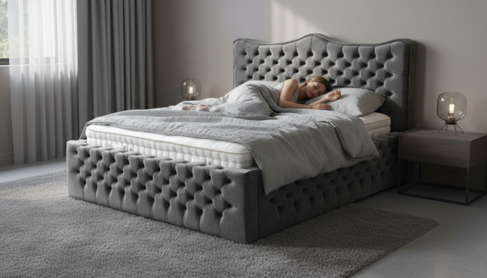 Chesterfield Bett Samt Better Doppelbett 160x200 Design Hotel Ariichtung