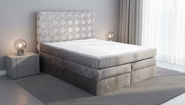 Boxspringbett mat Bettkëscht Matratz Better Chesterfield Schlofkummer
