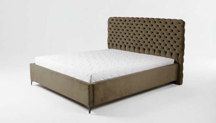 Gréng Chesterfield-Bett Klassesch Schlofkummerméif-Design Eleganten Stoff
