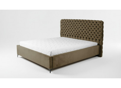 Gréng Chesterfield-Bett Klassesch Schlofkummerméif-Design Eleganten Stoff