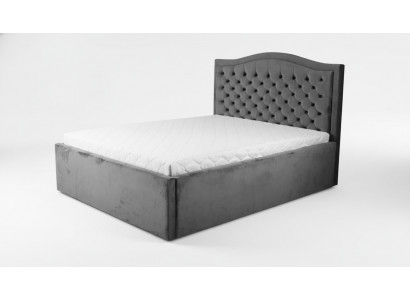 Groue Chesterfield-Bett Klassesch Schlofzëmmer-Miwweldesign Elegant Stof