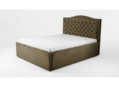Grénge Chesterfield Bett Klassesch Schlofzëmmermiwwel Design Elegante Stoff.