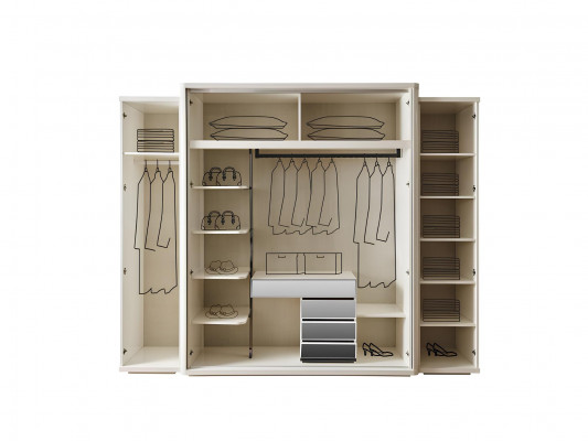 Kleederschaf Schaf Luxus Holz Schief Design Miwwelen Schlofzëmmer Wäiss Nei
