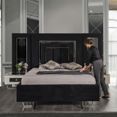 Schlofzëmmer Bett 2x Nuetsdëscher Luxus Better Set Komplett Design Miwwelen 3 Stéck