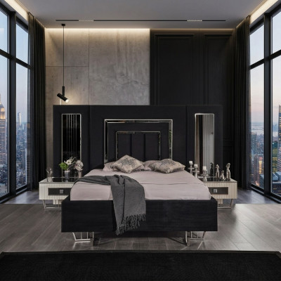 Schlofzëmmer Bett 2x Nuetsdëscher Luxus Better Set Komplett Design Miwwelen 3 Stéck