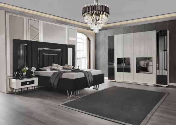 Garderob Schaf Luxus Holz Schief Design Miwwelen Schlofkummer Wäiss Nei