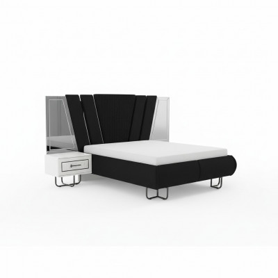 Schlofkummerbett mat 2 Nuetsdëscher Duebelbett Miwwelen Polster Better 3tlg Këscht