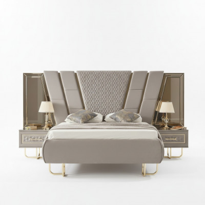 Luxus Schlofzëmmer Nuetsdësch Better Bett 3tlg. Komplett Set Design Ariichtung