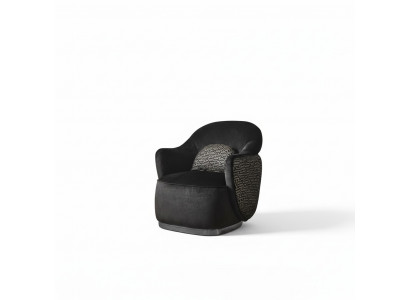 Sessel 1-Sëtzer schwaarz Luxus Design Wunnzëmmer modern elegant Bezuchstoff nei
