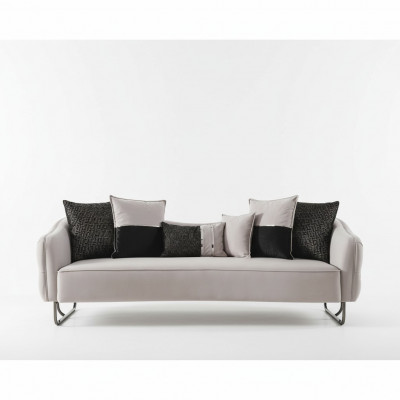 Sofa 3 Sëtzer beige Sofa Stil Luxus Wunnzëmmer modernen Design Polsterstoff nei