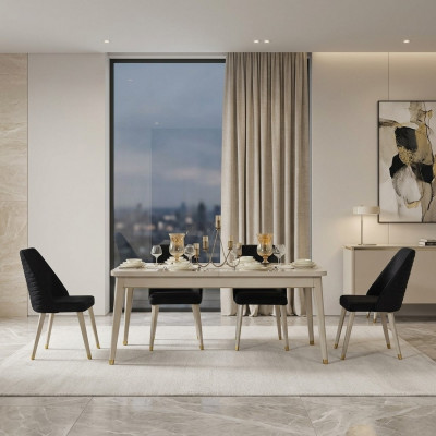 Iessdësch Dësch Iesszëmmer Wunnzëmmer Dëscher Holz Design Wäiss Konferenzdësch Neit