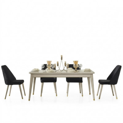 Iessdësch Dësch Iesszëmmer Wunnzëmmer Dëscher Holz Design Wäiss Konferenzdësch Neit