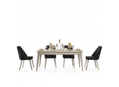 Iessdësch Dësch Iesszëmmer Wunnzëmmer Dëscher Holz Design Wäiss Konferenzdësch Neit