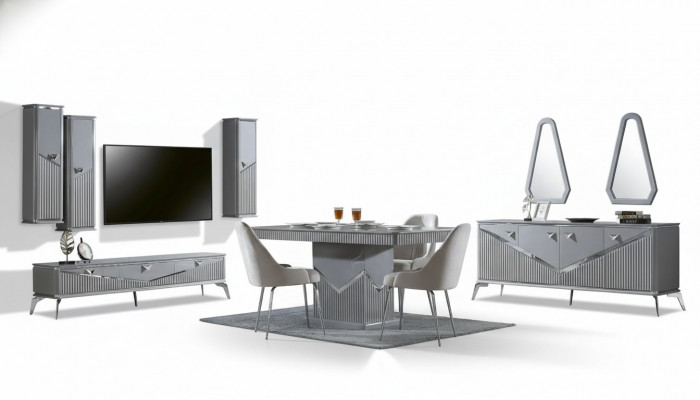 Groe modernes Iesszëmmer Set 4x Stull Spigel Sideboard Regal 9 Deeler