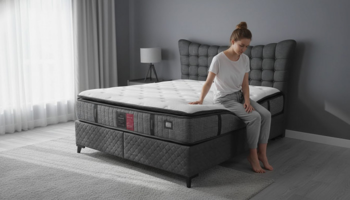 Bett Boxspring Better Luxus Duebelbett inkl. Matratz mat Karomuster Gro.