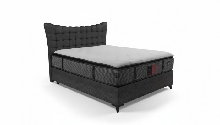 Bett Boxspring Better Luxus Duebelbett inkl. Matratz mat Karomuster Gro.