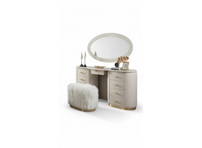 Schminktisch Set Konsol Spigel Schlofzëmmer Miwwelen Design Hocker Set Nei