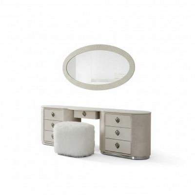 Schminkdësch Set Konsole Mënsch-Schlofkummer Miwwelen Design Hocker Set Nei