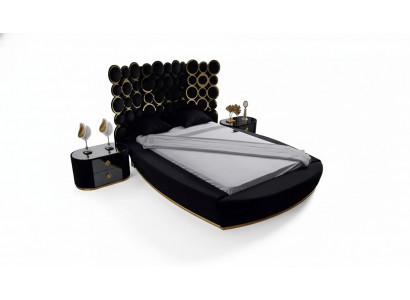 Designer Bett Luxus Textilbetter Schlofzëmmer Duebelbett 200x200cm Bettrahmen