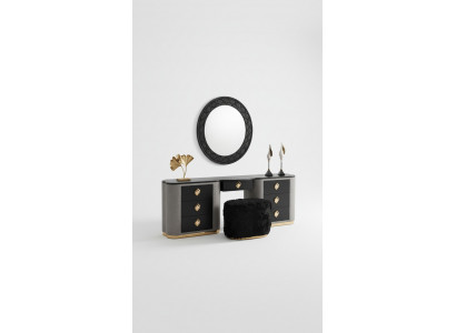 Make-up Dësch Set Konsol Spigel Schlofkummer Miwwelen Design Hocker Set Neit