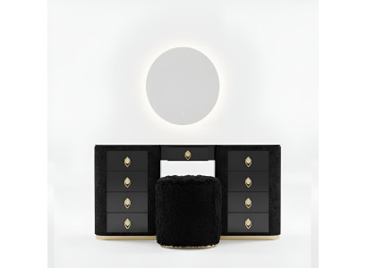 Schminktisch Set Konsol Spigel Schlofzëmmer Miwwelen Design Hocker Set Neit