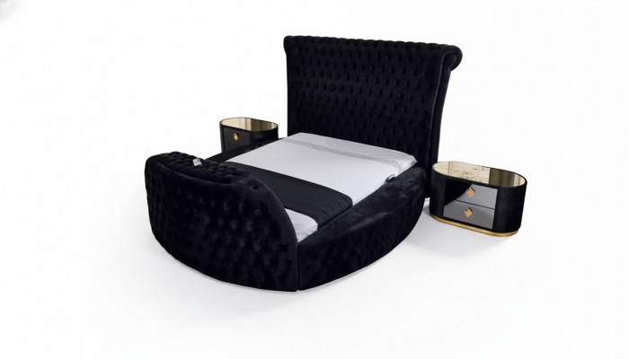 Bett schwaarz Chesterfield modern Hotelbett Duebelbett modern Polsterbett