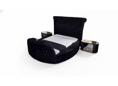Bett schwaarz Chesterfield modern Hotelbett Duebelbett modern Polsterbett