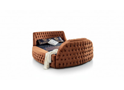 Chesterfield Bett Polster Design Luxus Better Hotel Braun mat TV Fernseher