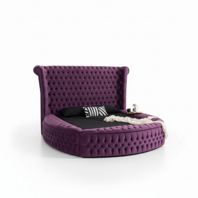 Ronnen Chesterfield Bett Lila Better Miwwelen Samett Textil Hotel Ariichtung Duebel