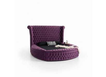 Ronnen Chesterfield Bett Lila Better Miwwelen Samett Textil Hotel Ariichtung Duebel