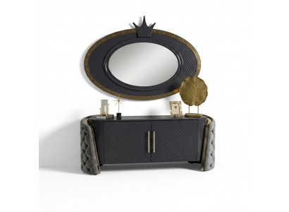 Schminkdësch Set Konsole Spigel Schlofzëmmer Miwwele Design Hocker Set Neit