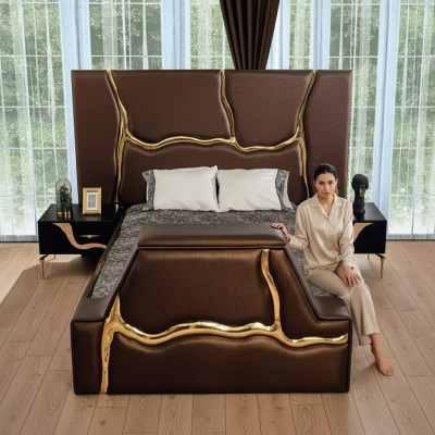 Schlofzëmmer Bett 2x Nuetsdëscher Luxus Better Set Komplett Design Miwwelen 3 Deeler.