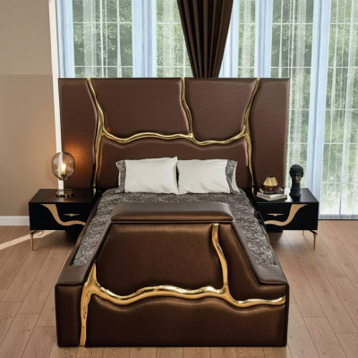 Schlofzëmmer Bett 2x Nuetsdëscher Luxus Better Set Komplett Design Miwwelen 3 Deeler.