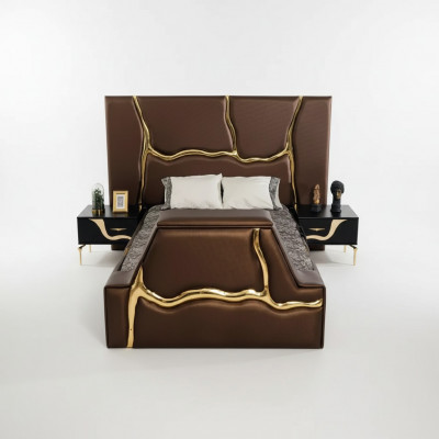 Schlofzëmmer Bett 2x Nuetsdëscher Luxus Better Set Komplett Design Miwwelen 3 Deeler.