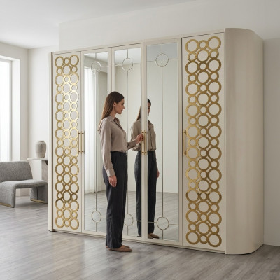 Kleedermaaschott, Schaf, Luxus, Holz, Schief, Miwwelen, Design, Luxus, Neit, Schlofzëmmer