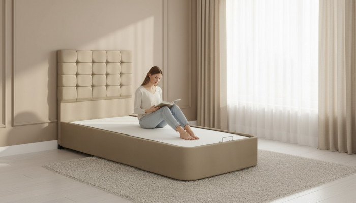 Luxuriéist Designerbett mat Matratz vun engem europäeschen Miwwelproduzent fir Schlofzëmmer