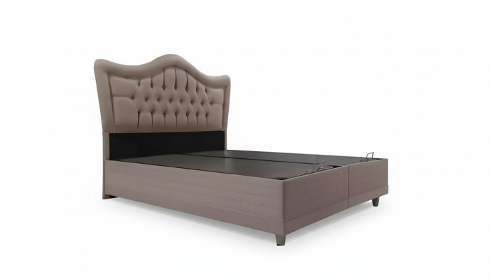 Luxus Bett mat Kingsize Matratz Hotelbett Bettkëschte Schlofzëmmer Better