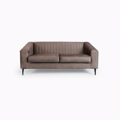 Sofa 2 Sëtzer brong Sofas Sëtz Wunnzëmmer Modern Design Polster Stoff Eleganz