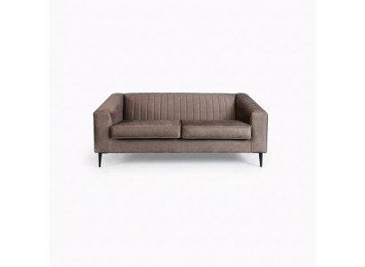 Sofa 2 Sëtzer brong Sofas Sëtz Wunnzëmmer Modern Design Polster Stoff Eleganz