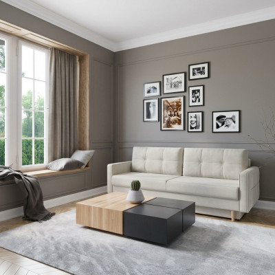 Sofa 3 Sëtzer Wäiss Sofaen Sëtz Wunnzëmmer Modernen Design Polster Stoff Luxus Nei