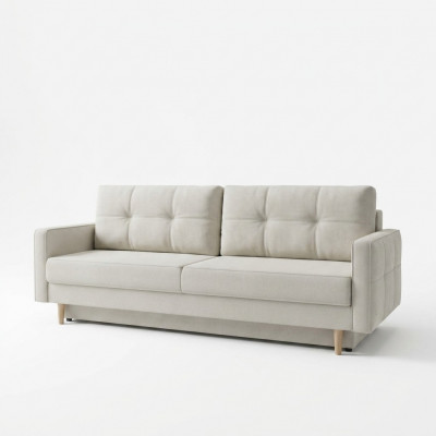 Sofa 3 Sëtzer Wäiss Sofaen Sëtz Wunnzëmmer Modernen Design Polster Stoff Luxus Nei
