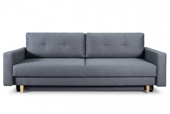Stil, Strengheet an Komfort sinn déi Haaptvirdeeler vun dësem komfortablen an praktesche ausziehbare 3-Sëtzer-Sofa.